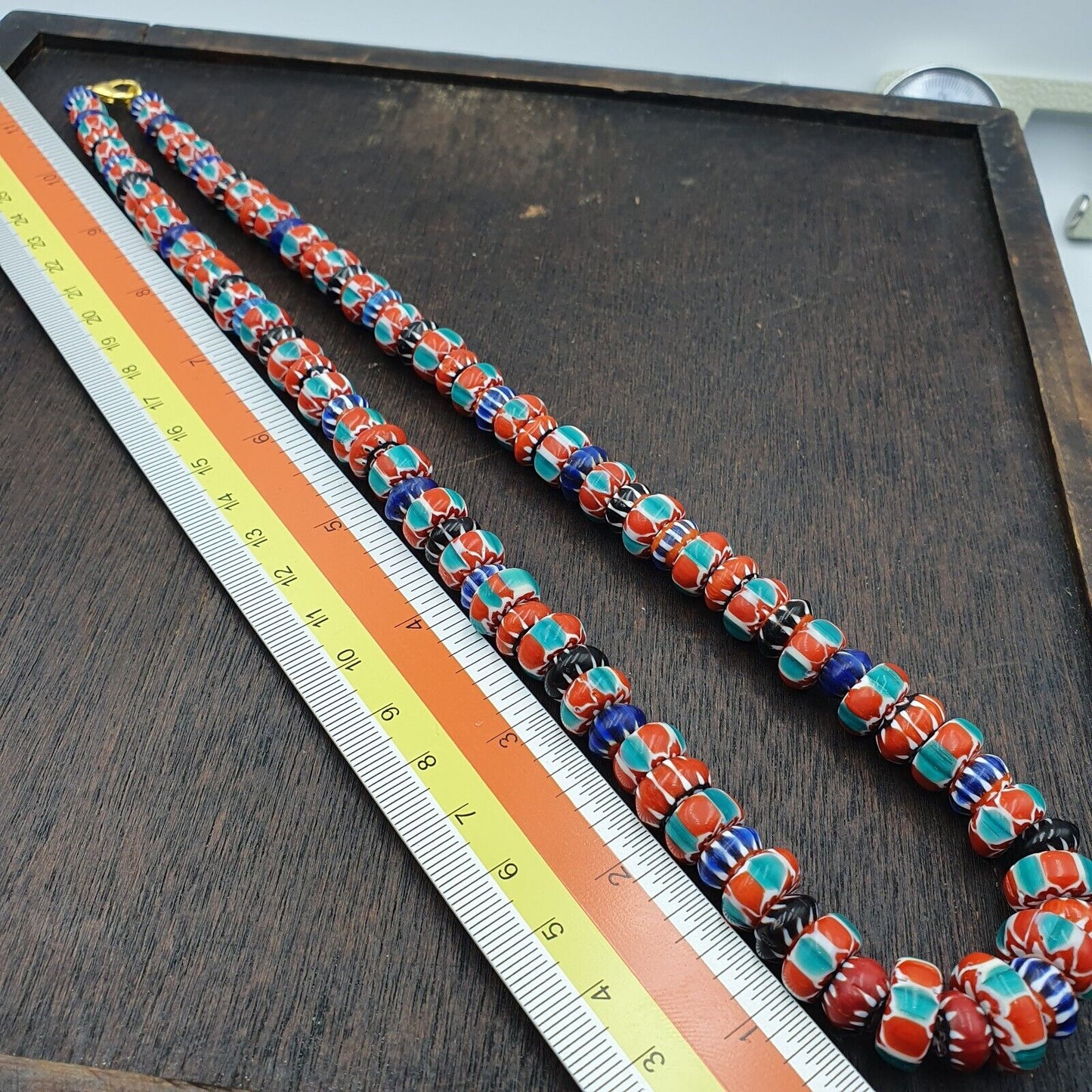 Venetian Style Trade beads Vintage Mix Chevron Beads necklace BCH-30