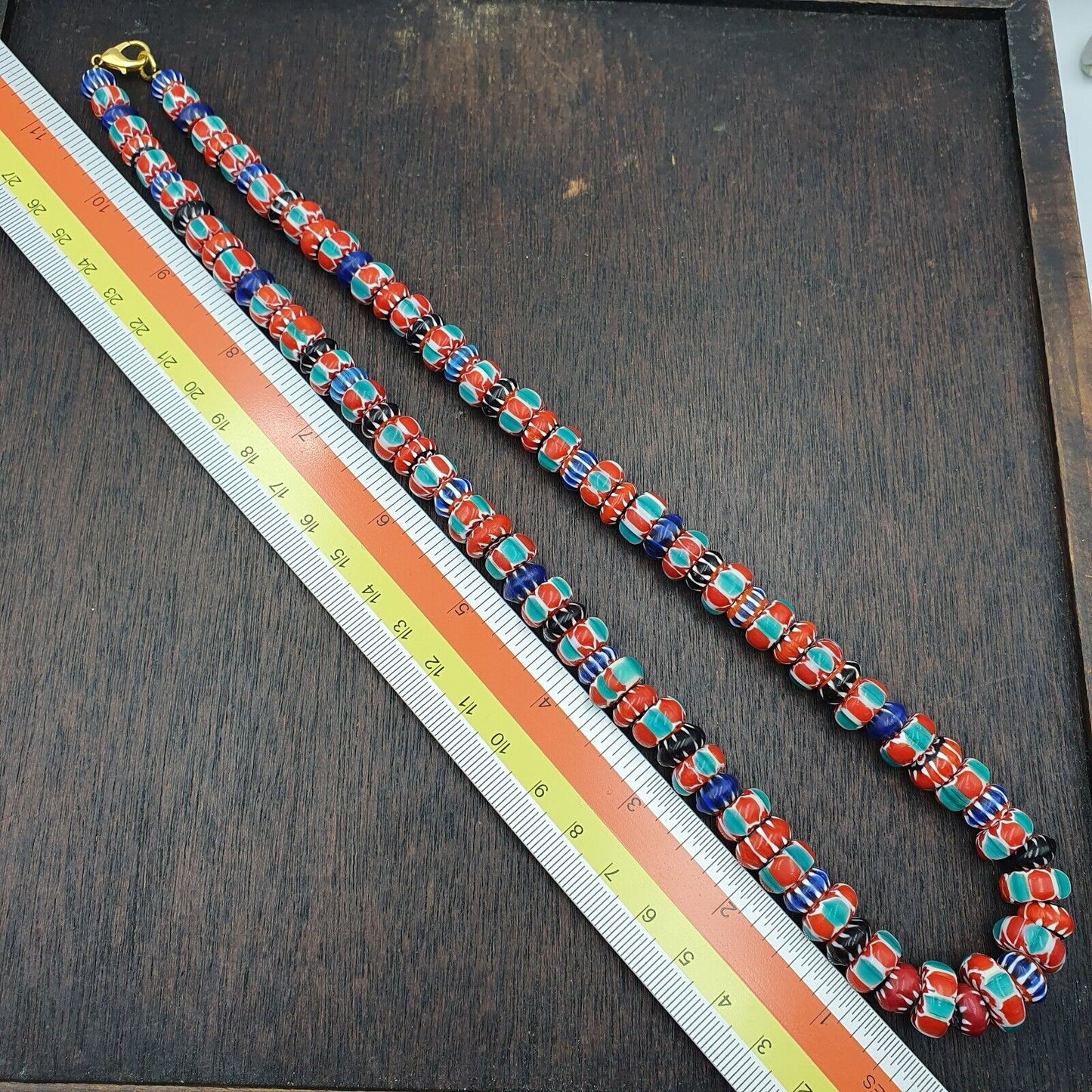 Venetian Style Trade beads Vintage Mix Chevron Beads necklace BCH-30