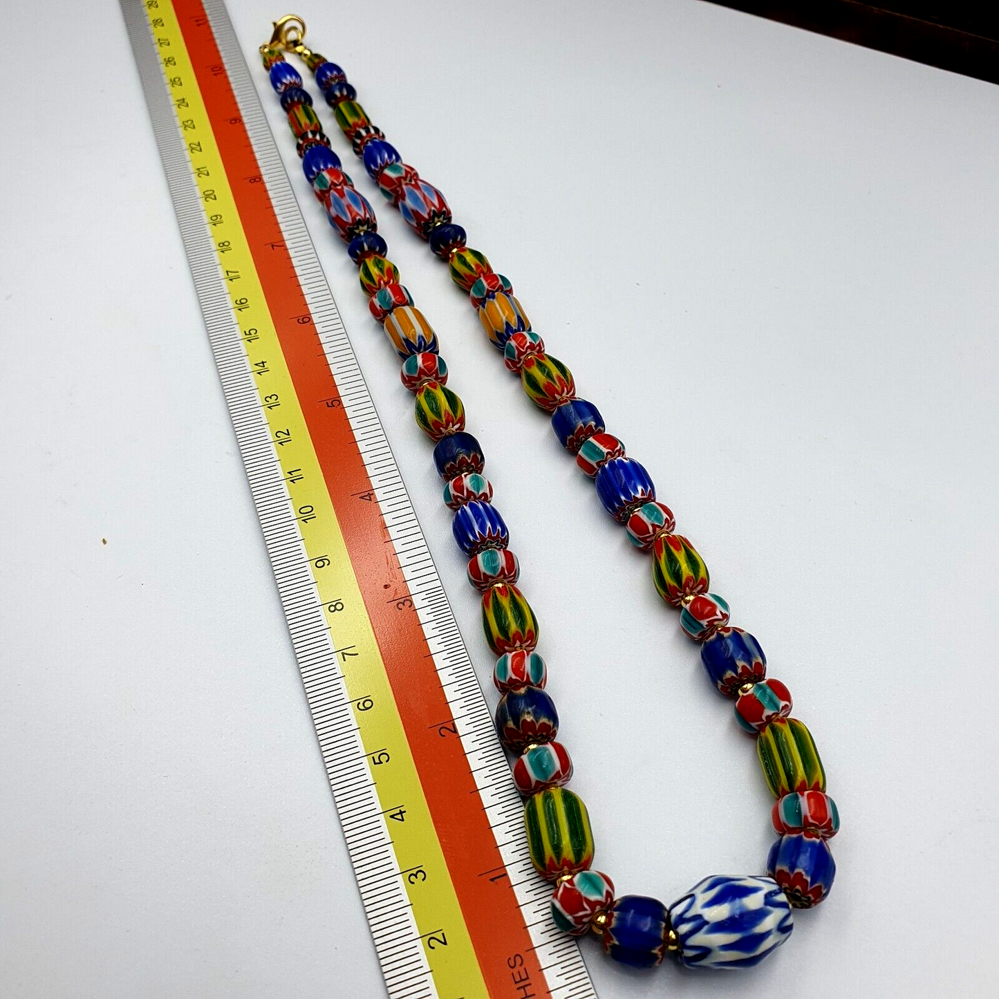Venetian Style Trade beads Vintage Mix Chevron Beads necklace BCH-31