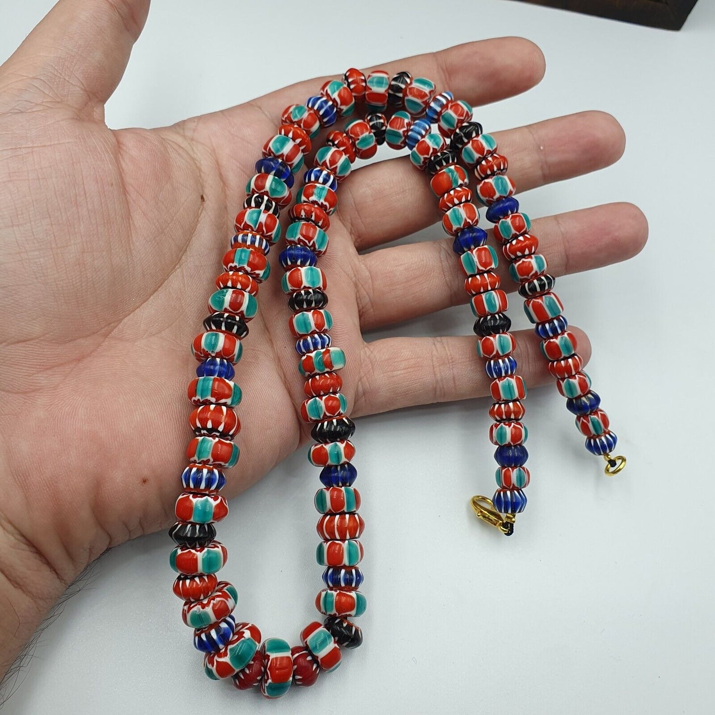 Venetian Style Trade beads Vintage Mix Chevron Beads necklace BCH-30