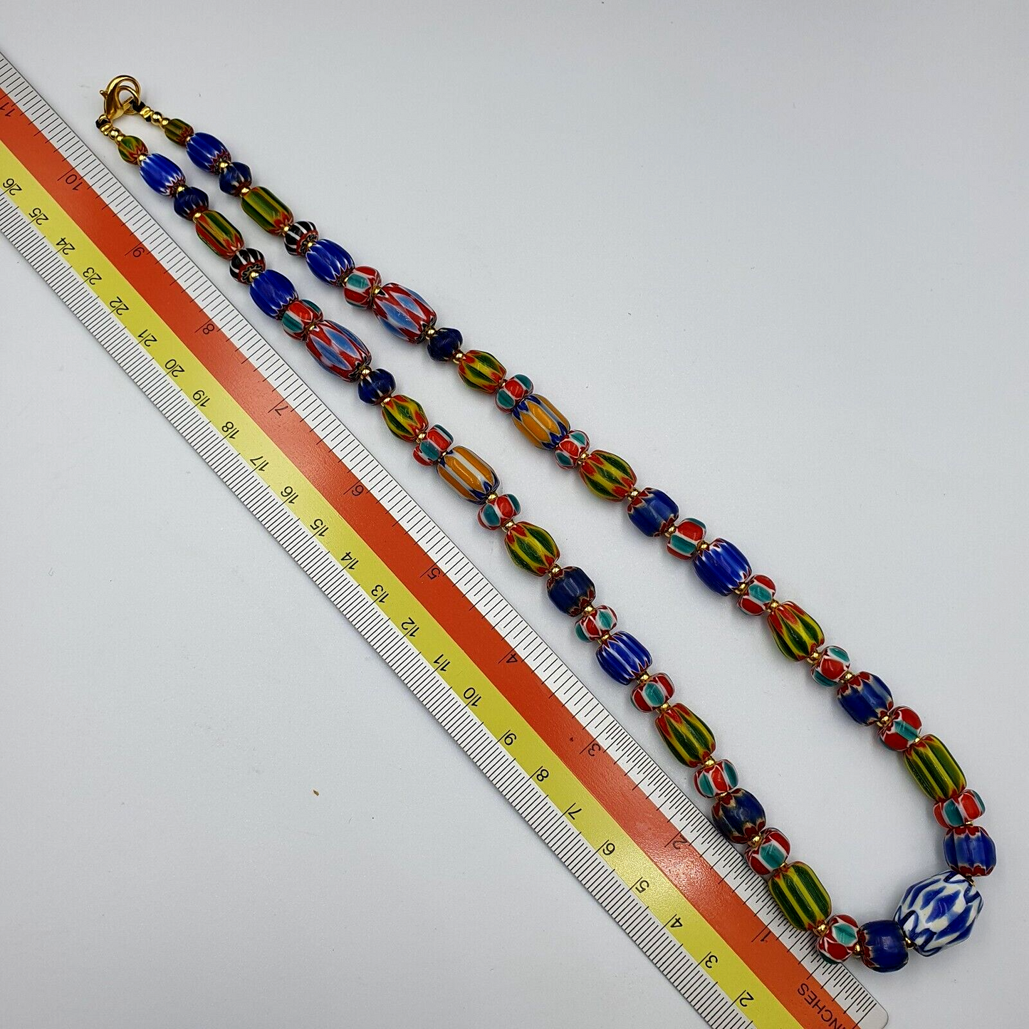 Venetian Style Trade beads Vintage Mix Chevron Beads necklace BCH-31