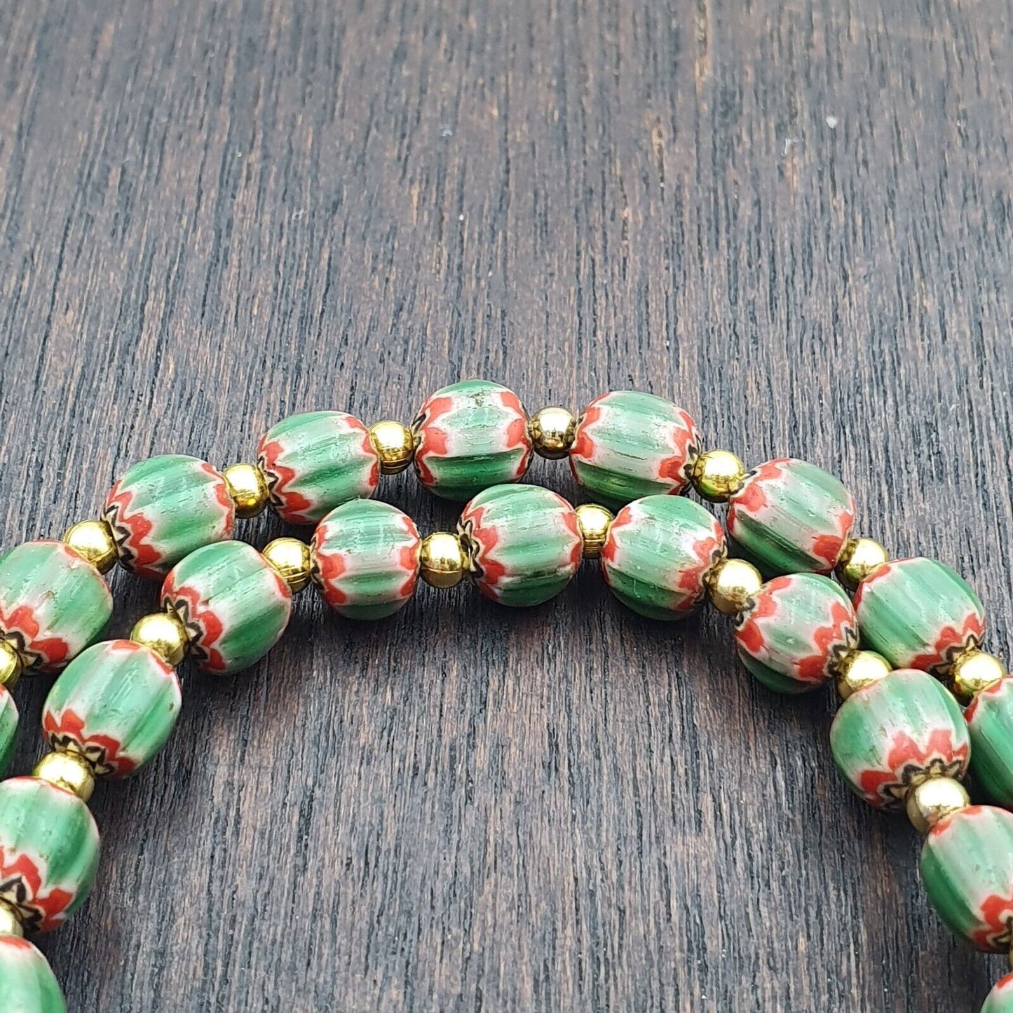 Venetian Style Trade beads Vintage Mix Chevron Beads necklace BCH-34