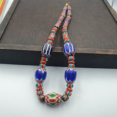 Venetian Inspired Vintage Trade beads Vintage Mix Chevron Beads necklace BCH-36