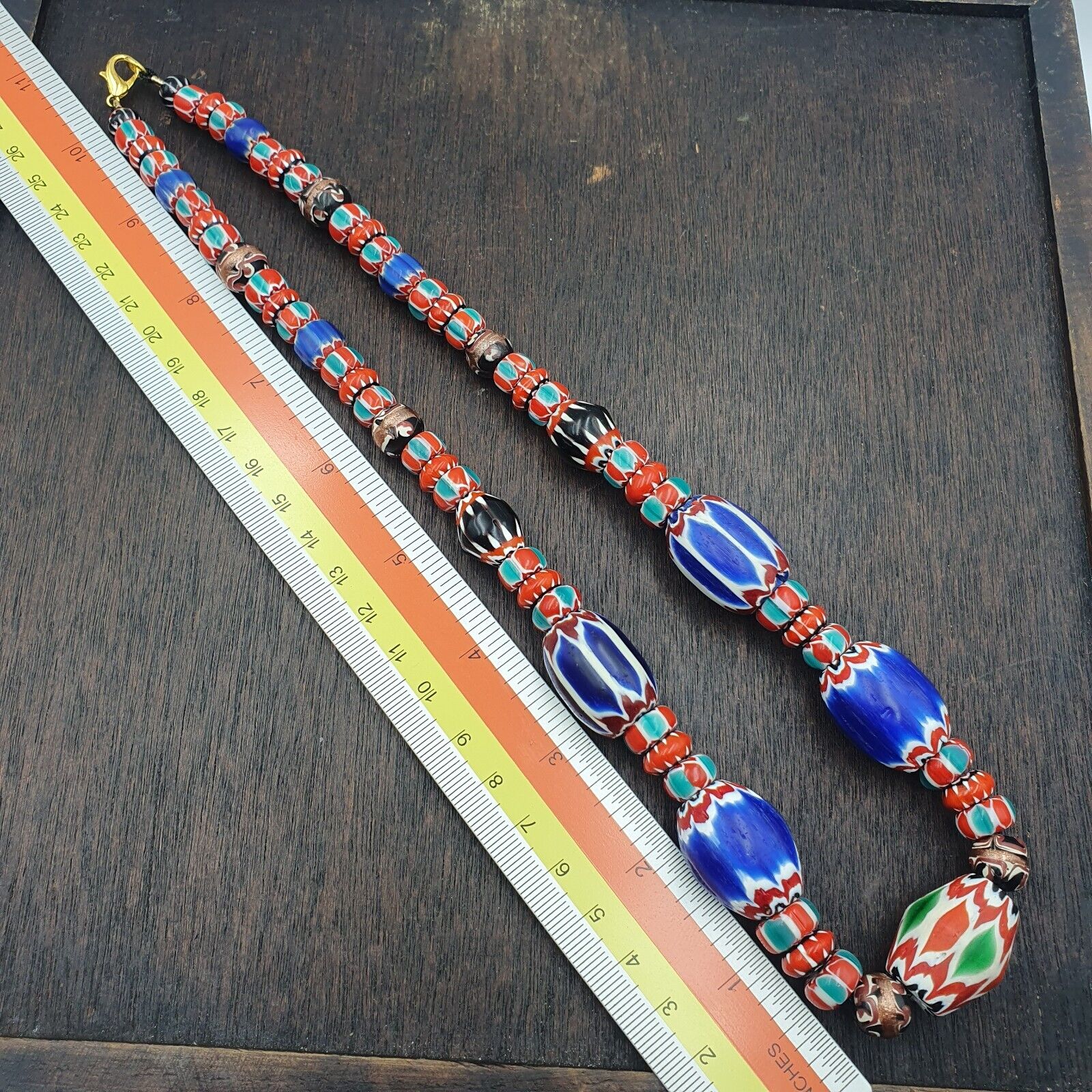 Venetian Inspired Vintage Trade beads Vintage Mix Chevron Beads necklace BCH-36