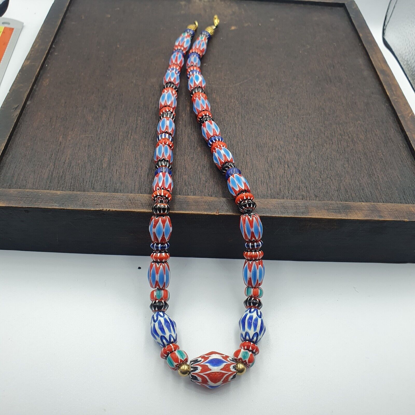 Venetian Inspired Vintage Trade beads Vintage Mix Chevron Beads necklace BCH-35