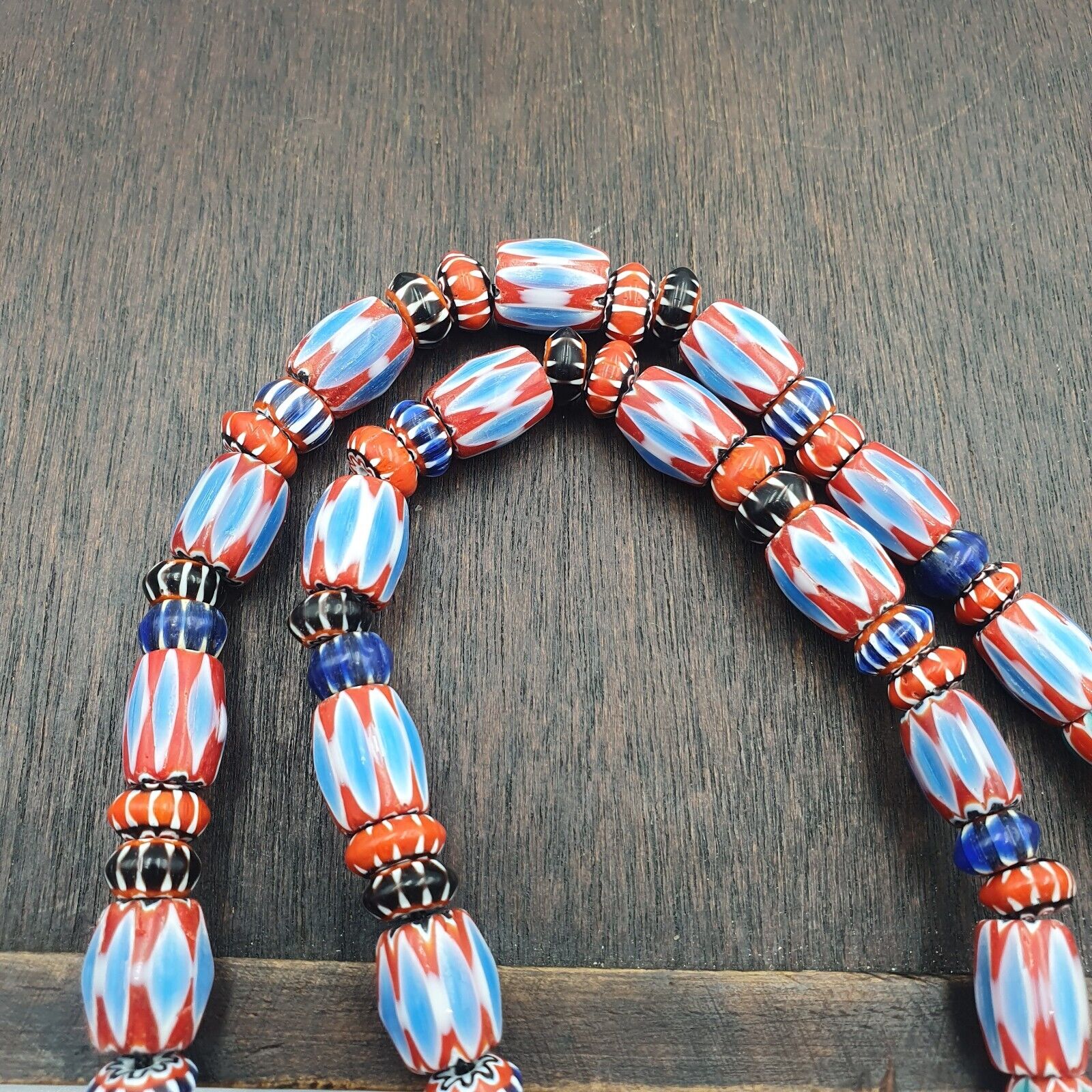 Venetian Inspired Vintage Trade beads Vintage Mix Chevron Beads necklace BCH-35