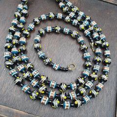 Vintage Venetian Style Wedding cake Beads 10-12MM Aventurine glass Necklace