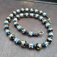 Vintage Venetian Style Wedding cake Beads 10-12MM Aventurine glass Necklace