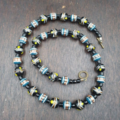 Vintage Venetian Style Wedding cake Beads 10-12MM Aventurine glass Necklace