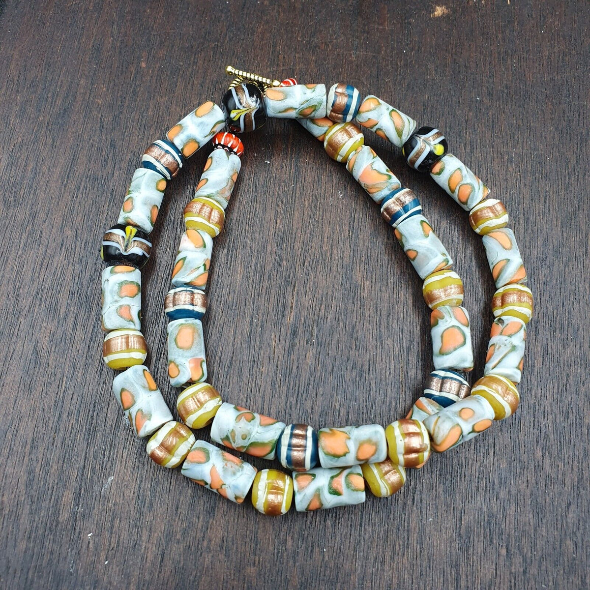 Vintage Adrican Style  Beads 10-12MM Aventurine glass Necklace