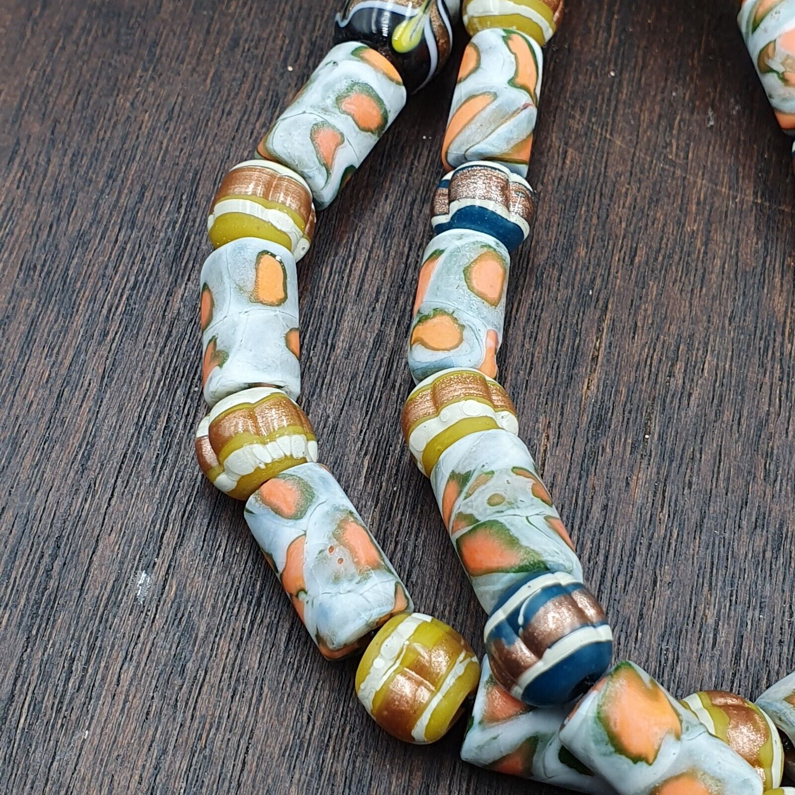 Vintage Adrican Style  Beads 10-12MM Aventurine glass Necklace