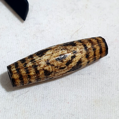 Antique INDO TIBETAN SAMON PYU PUMTEK 3 Eyes BEAD 'DZI-LIKE' TUBE PMT-4Y