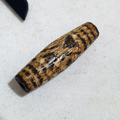 Antique INDO TIBETAN SAMON PYU PUMTEK 3 Eyes BEAD 'DZI-LIKE' TUBE PMT-4Y