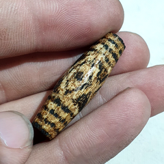 Antique INDO TIBETAN SAMON PYU PUMTEK 3 Eyes BEAD 'DZI-LIKE' TUBE PMT-4Y