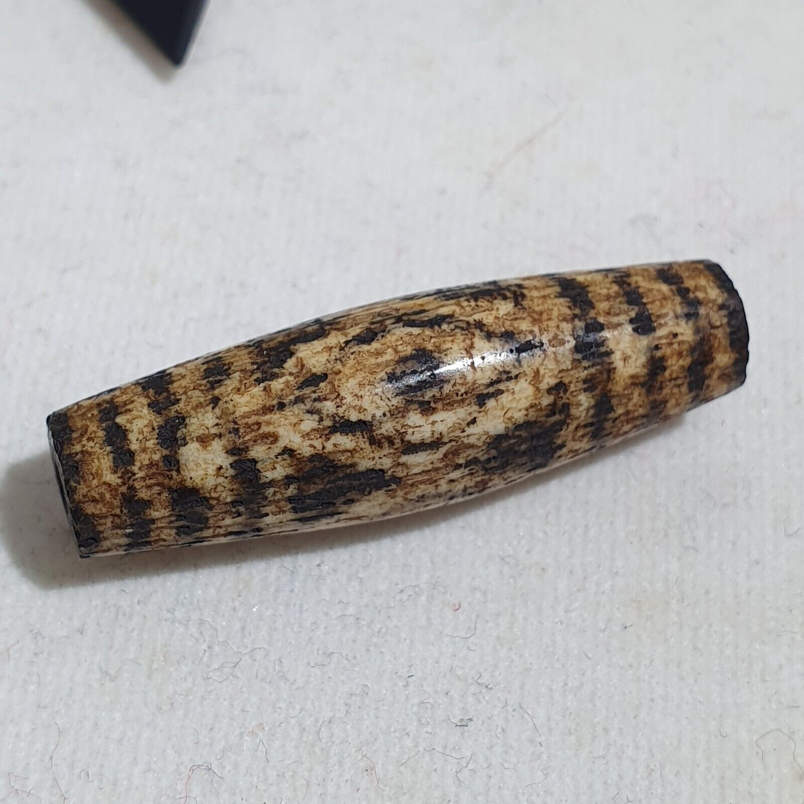 Antique INDO TIBETAN SAMON PYU PUMTEK 3 Eyes BEAD 'DZI-LIKE' TUBE PMT-4Y