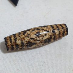 Antique INDO TIBETAN SAMON PYU PUMTEK 3 Eyes BEAD 'DZI-LIKE' TUBE PMT-4Y