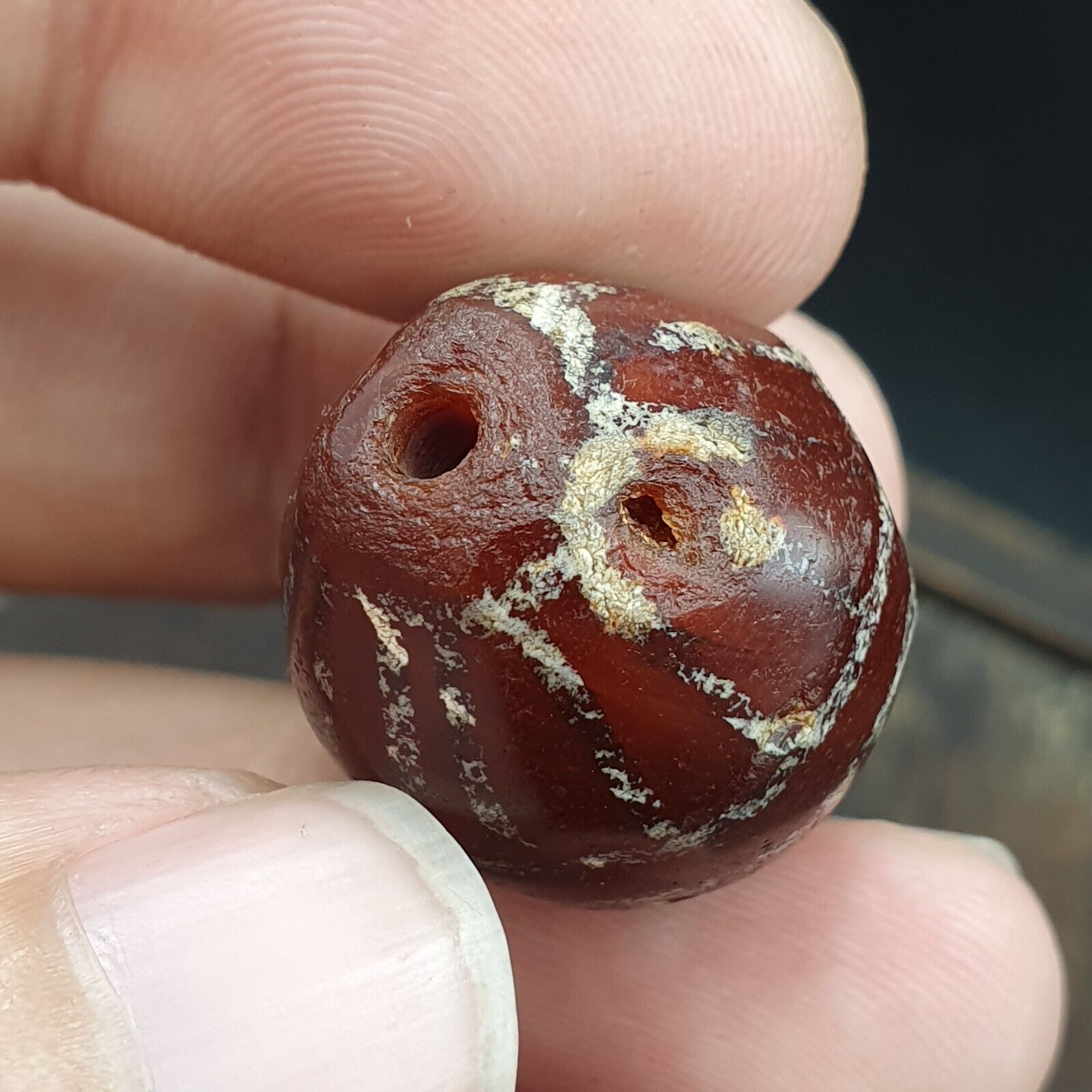 Exquisite Antique Tibetan Etched Agate Bead: A Rare Gem from the Past