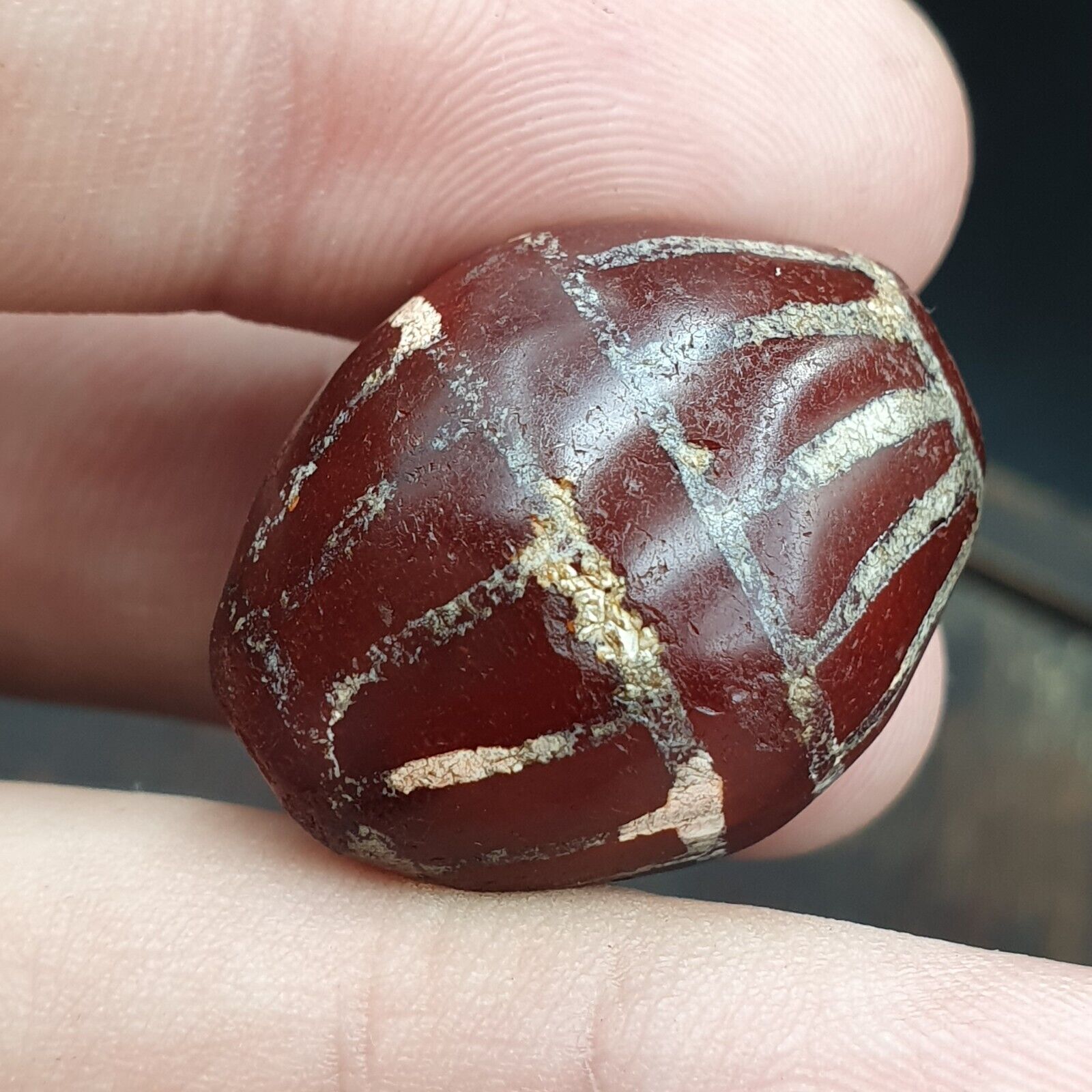 Exquisite Antique Tibetan Etched Agate Bead: A Rare Gem from the Past