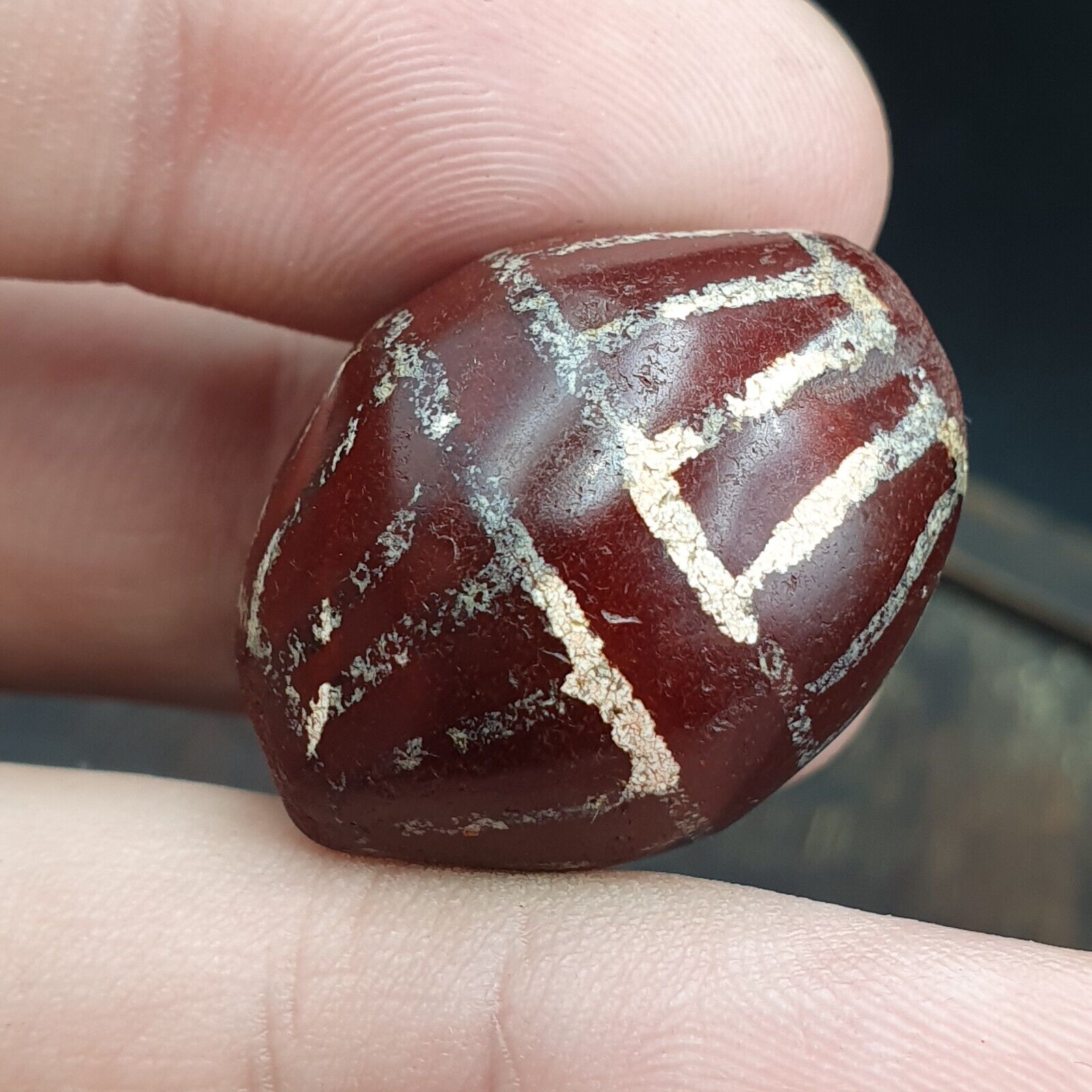 Exquisite Antique Tibetan Etched Agate Bead: A Rare Gem from the Past