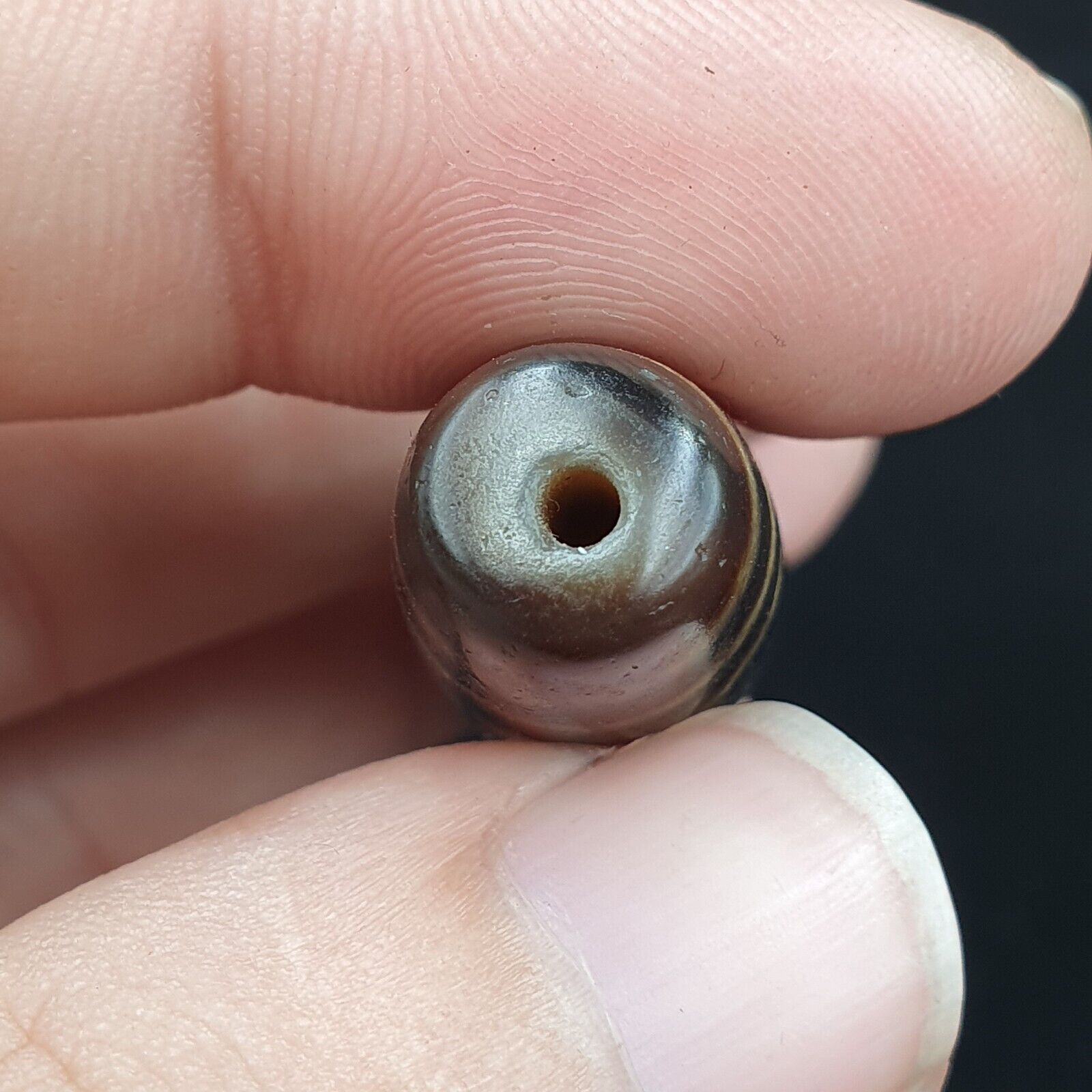 Old Indo Tibetan Agate 5 Eyes in 6 lines Agate stone Dzi Bead Amulet