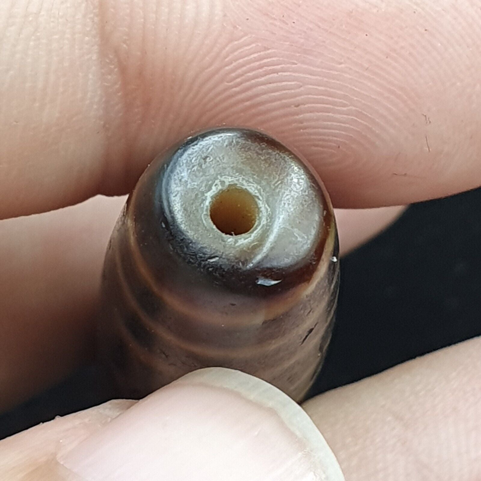 Old Indo Tibetan Agate 5 Eyes in 6 lines Agate stone Dzi Bead Amulet