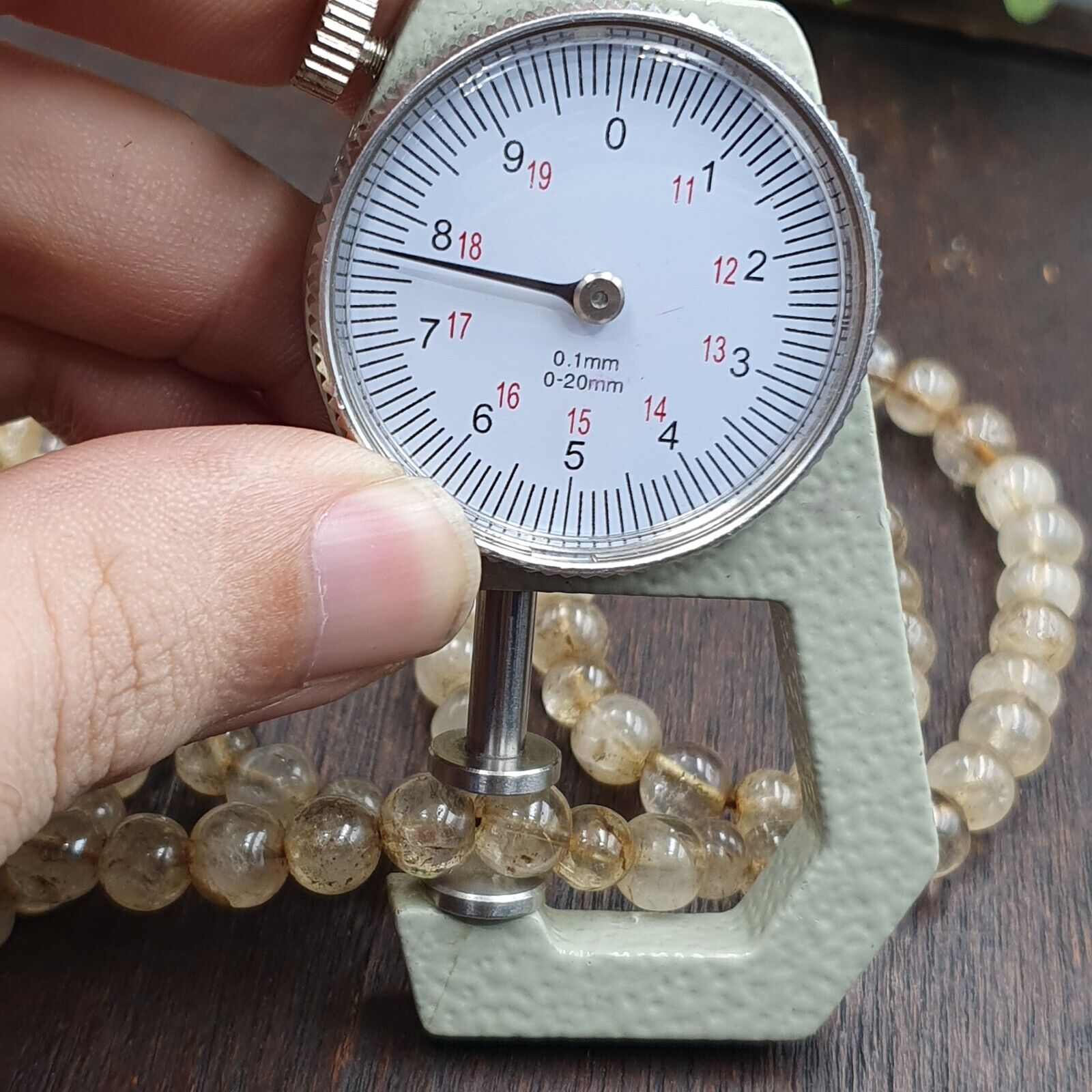 Vintage Himalayan Tibetan 7.5mm Crystal Quartz MALA 108 BEADS ROSARY NECKLACE