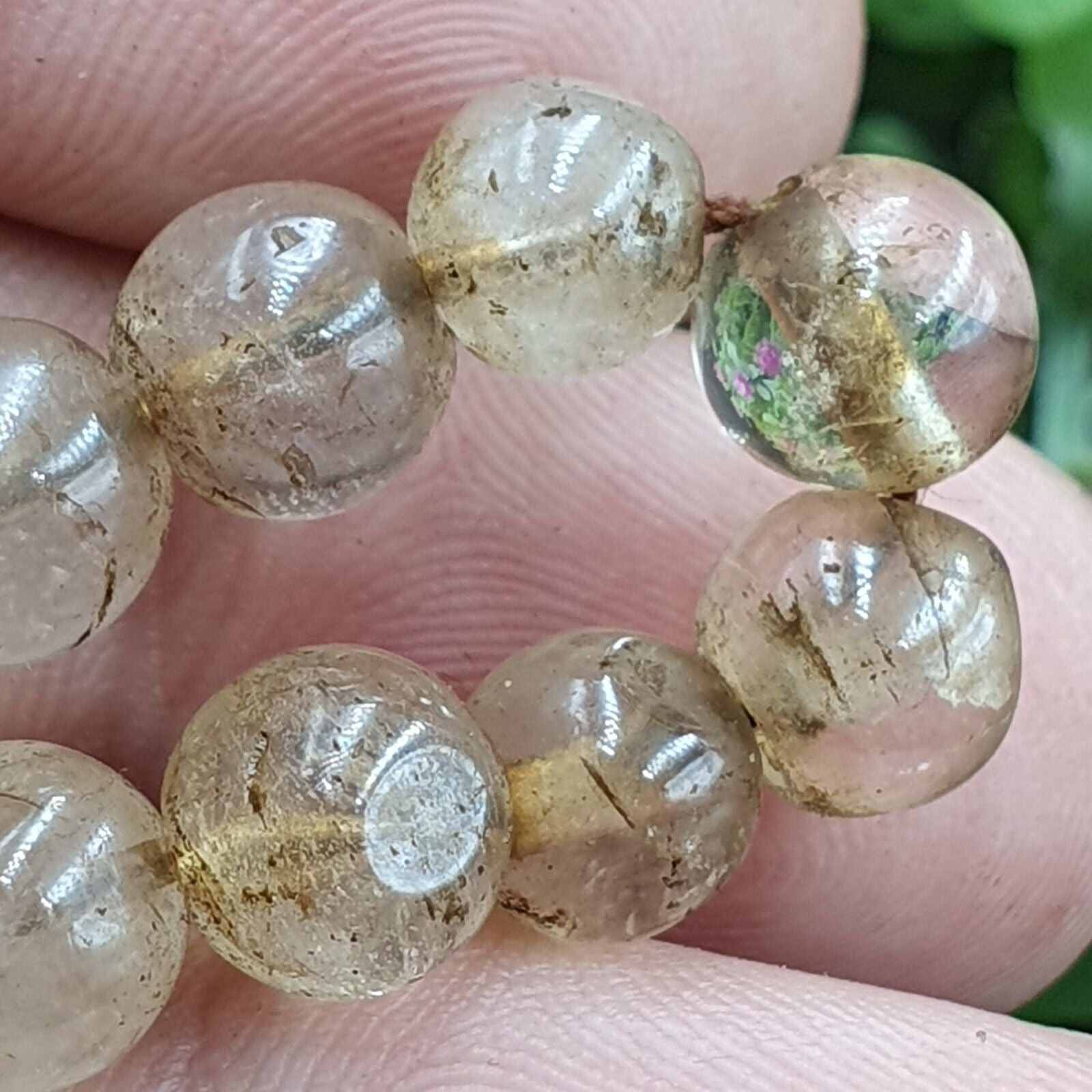 Vintage Himalayan Tibetan 7.5mm Crystal Quartz MALA 108 BEADS ROSARY NECKLACE