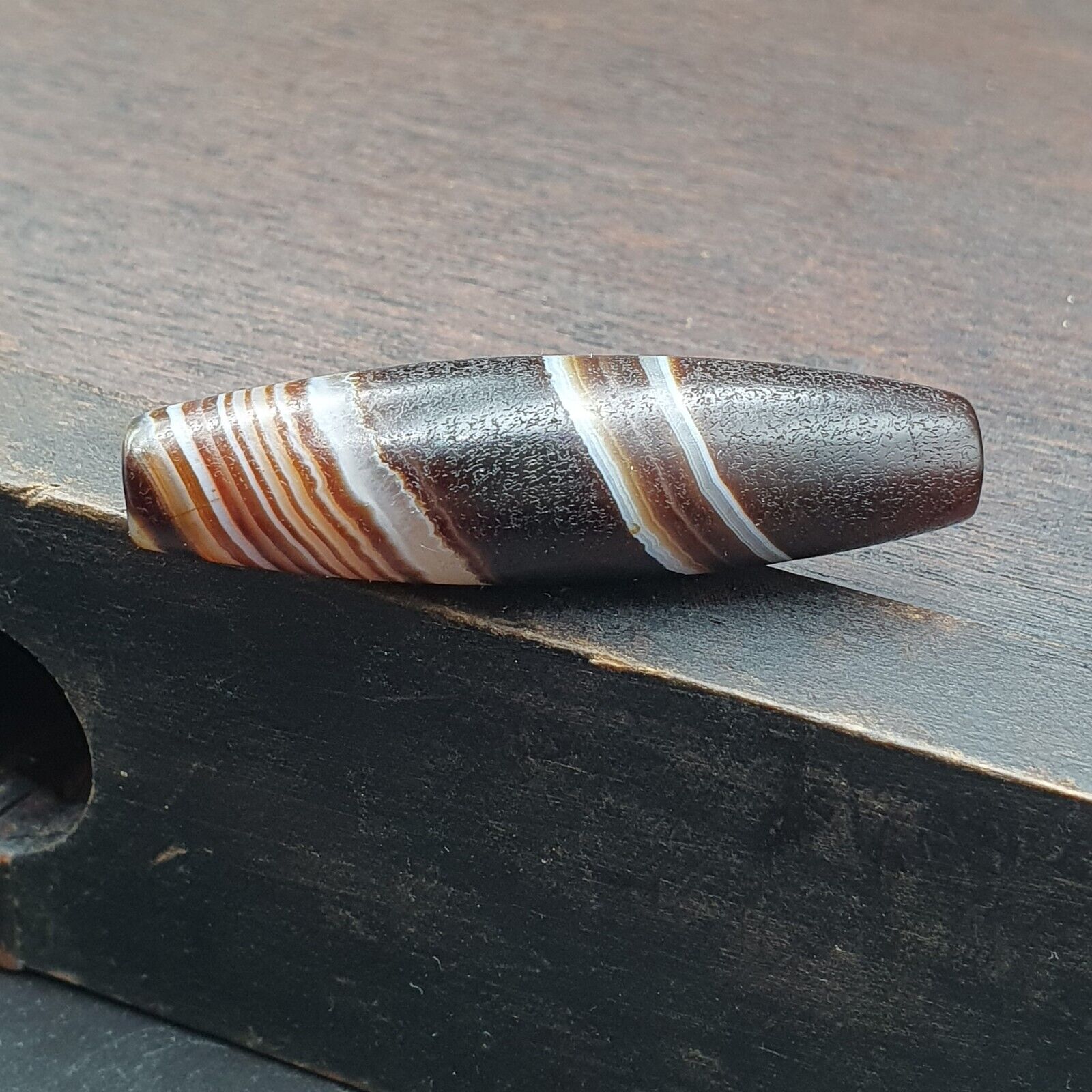 Antique Old Yemeni Agate Natural Rare pattern Banded Agate Bead 47.4mm BD-132