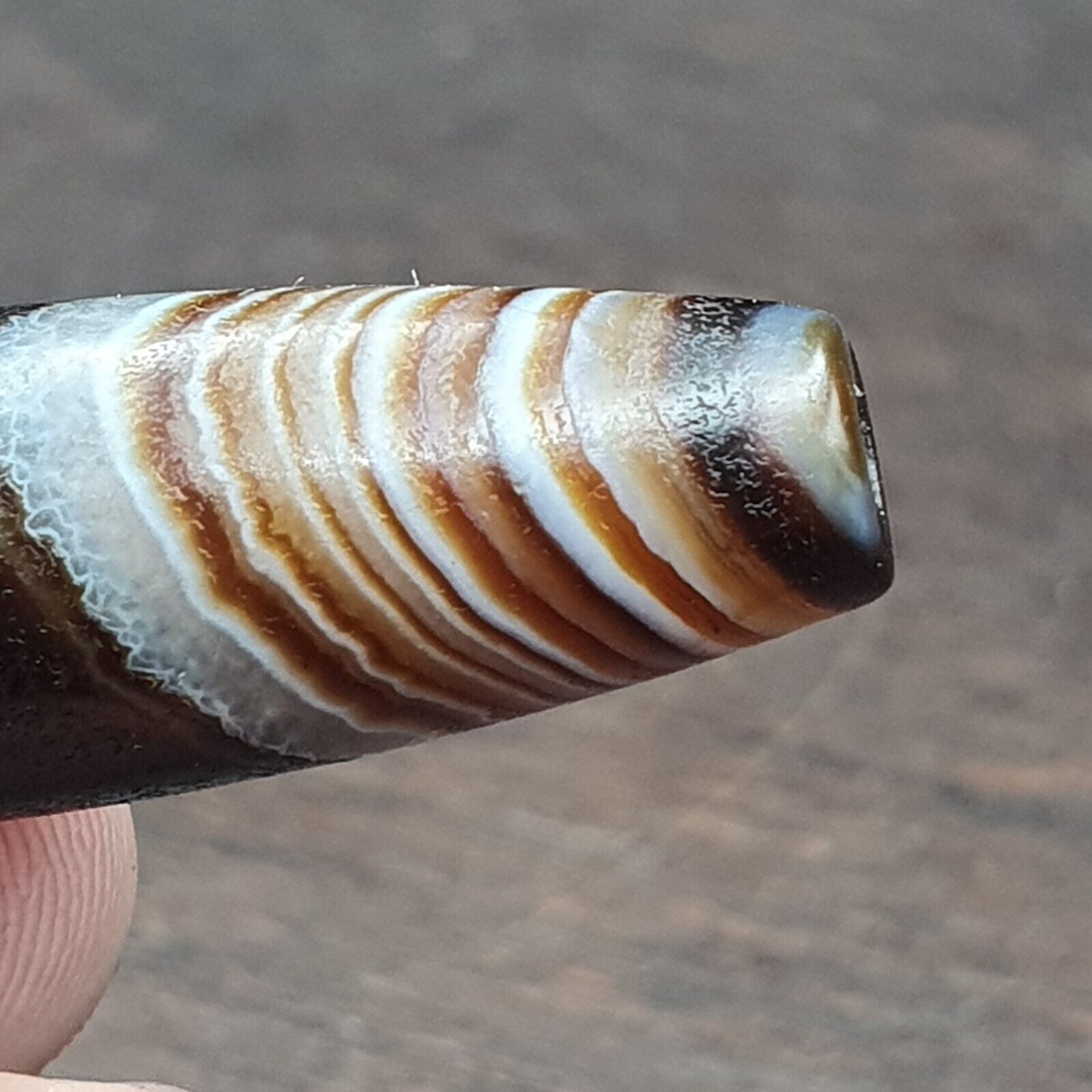 Antique Old Yemeni Agate Natural Rare pattern Banded Agate Bead 47.4mm BD-132