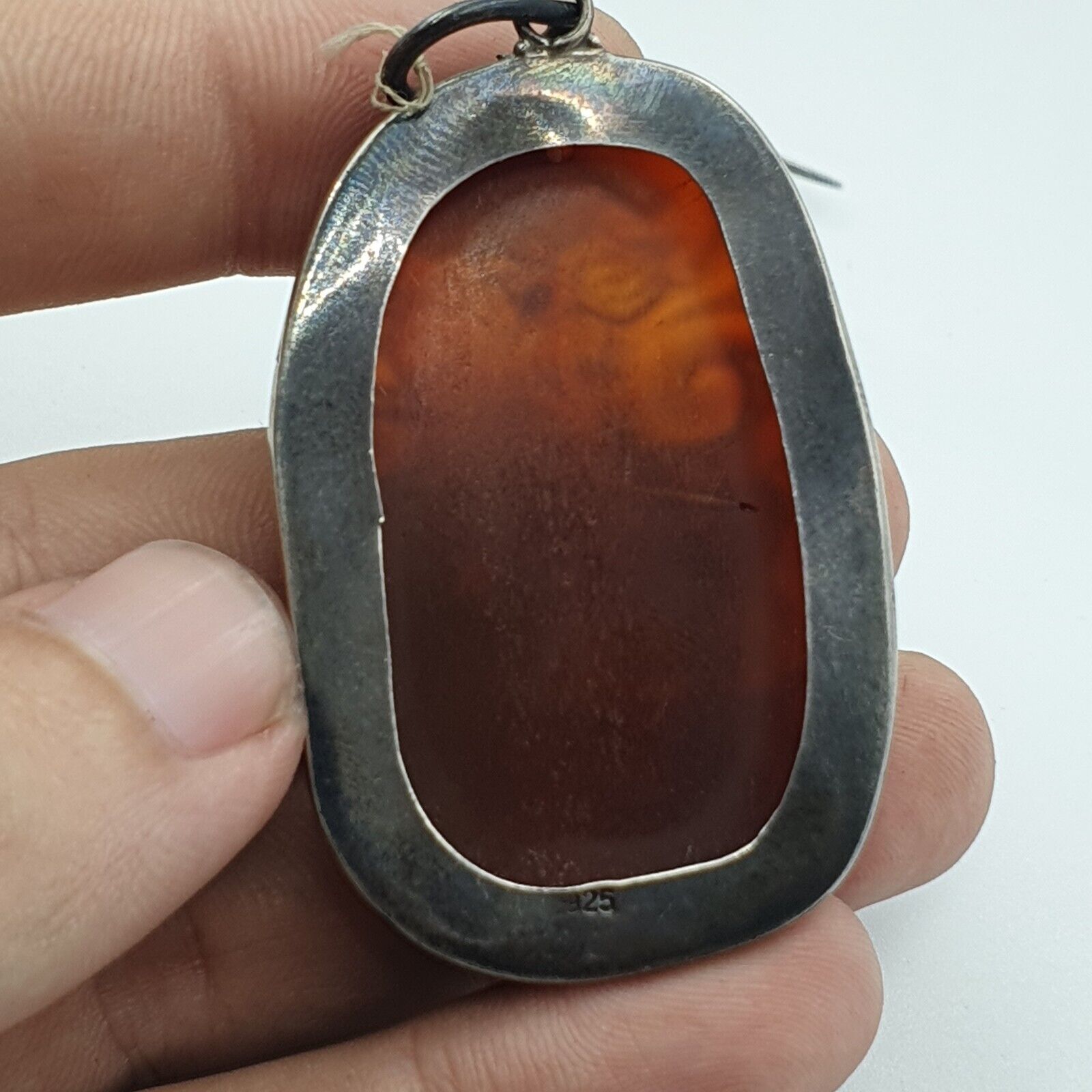 Tibetan Vintage Natural Red Carving Agate Dragon Figurine 925 Silver Pendant