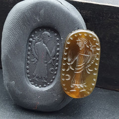 Red AGATE Scarab SEAL BEAD King Intaglio Stamp Seal Bead