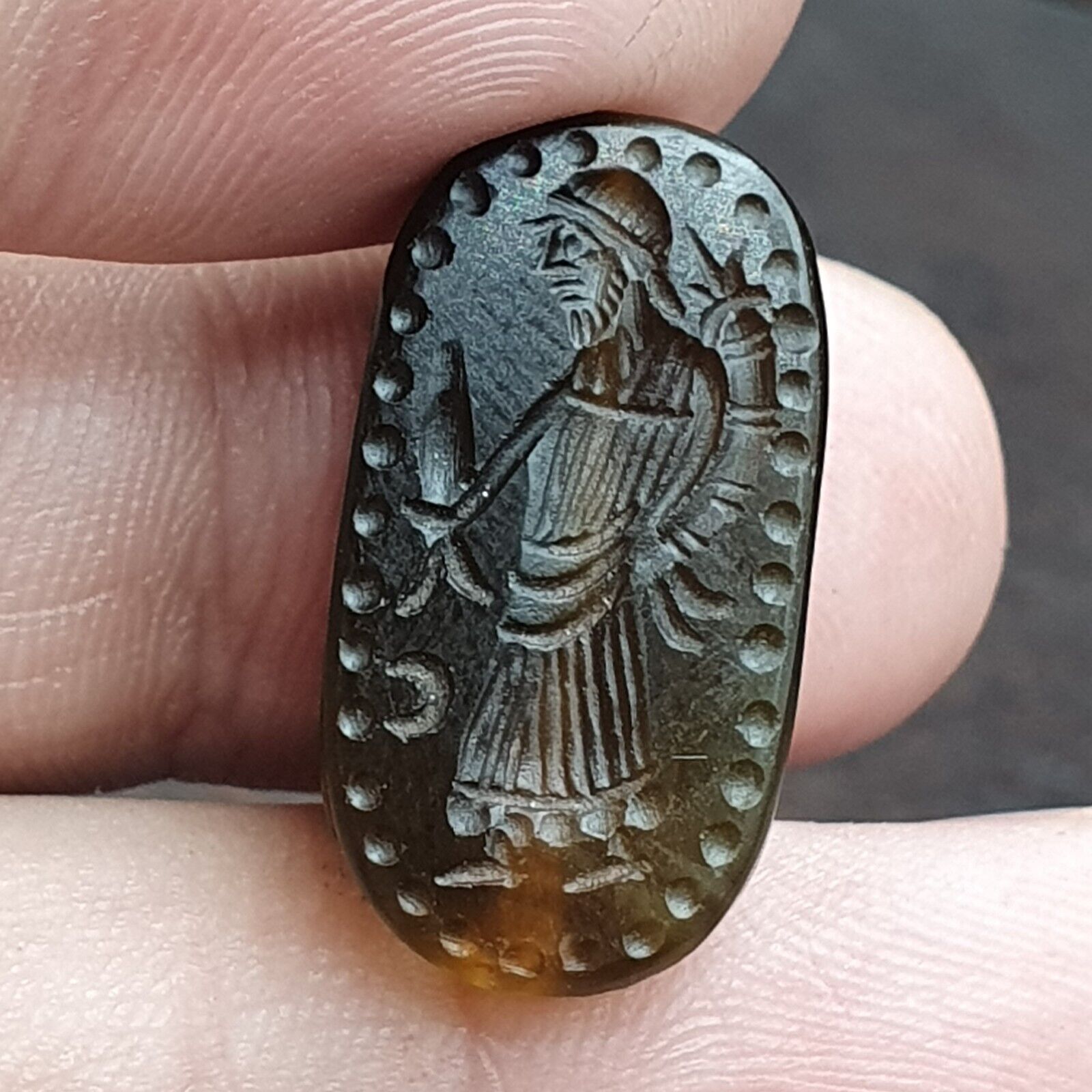 Red AGATE Scarab SEAL BEAD King Intaglio Stamp Seal Bead