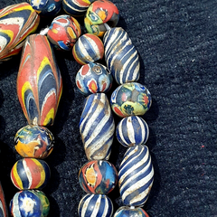 Antique Roman Style Mosaic Glass Beads Necklace