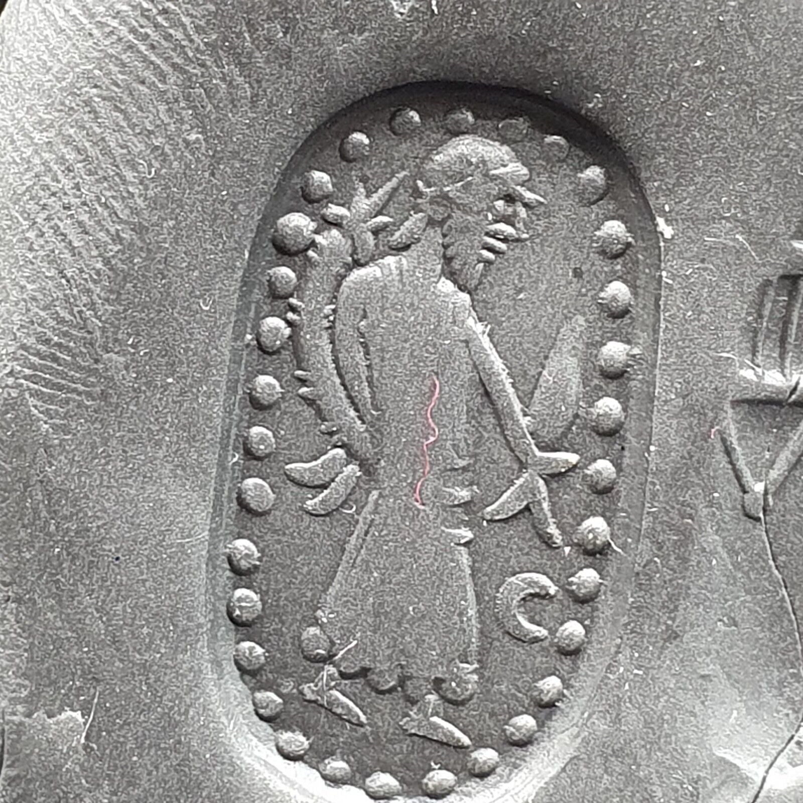 Red AGATE Scarab SEAL BEAD King Intaglio Stamp Seal Bead