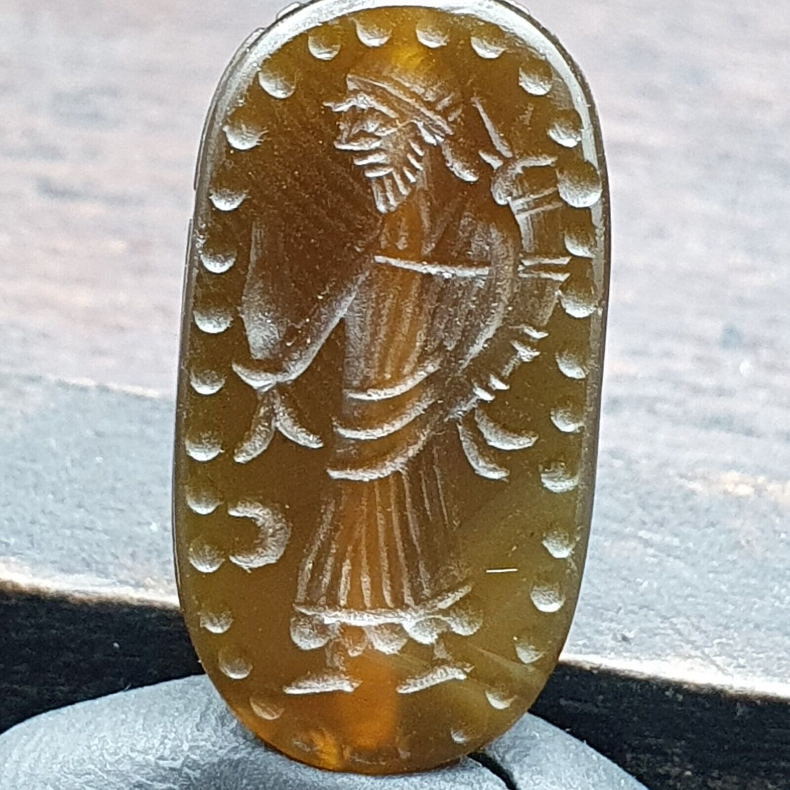 Red AGATE Scarab SEAL BEAD King Intaglio Stamp Seal Bead