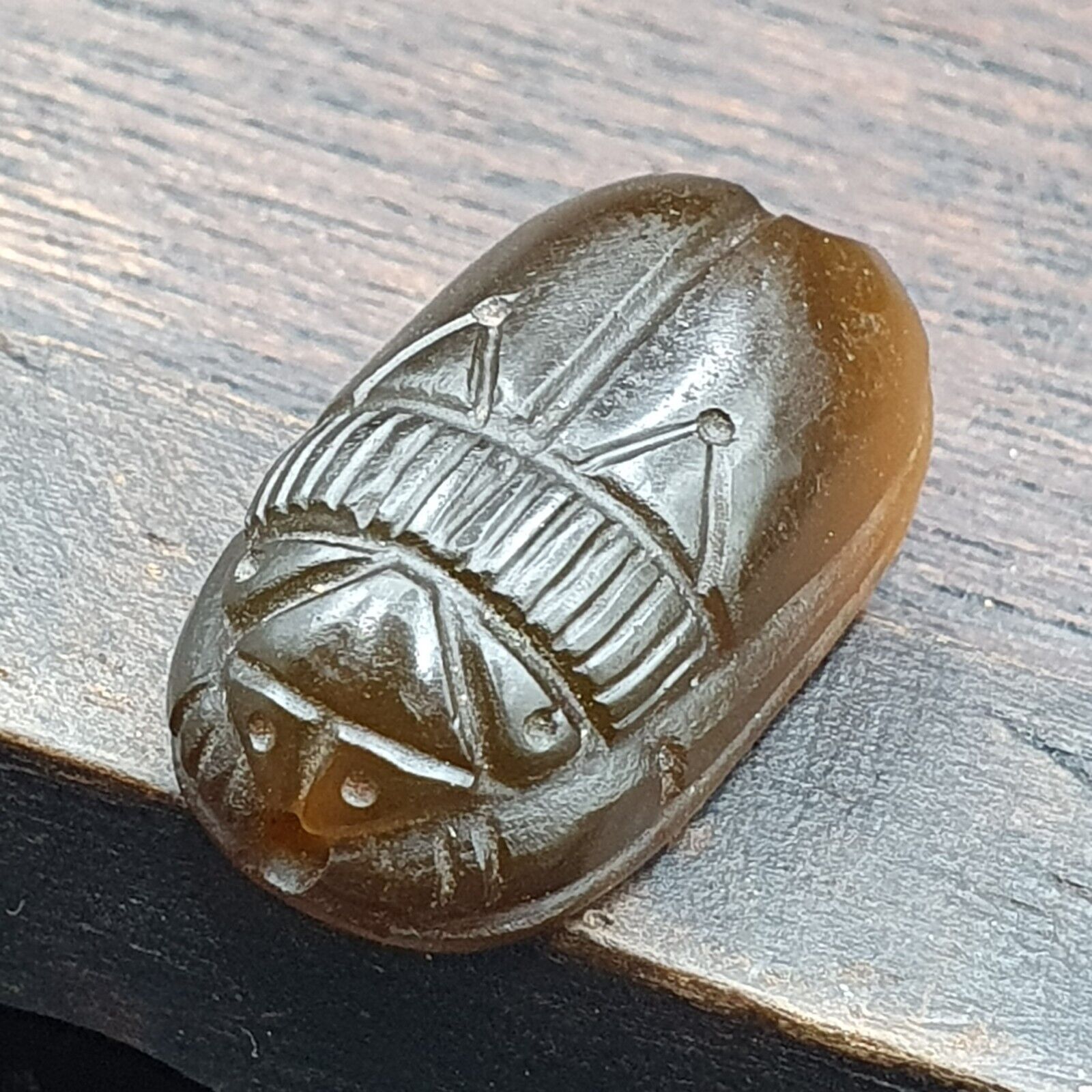 Red AGATE Scarab SEAL BEAD King Intaglio Stamp Seal Bead
