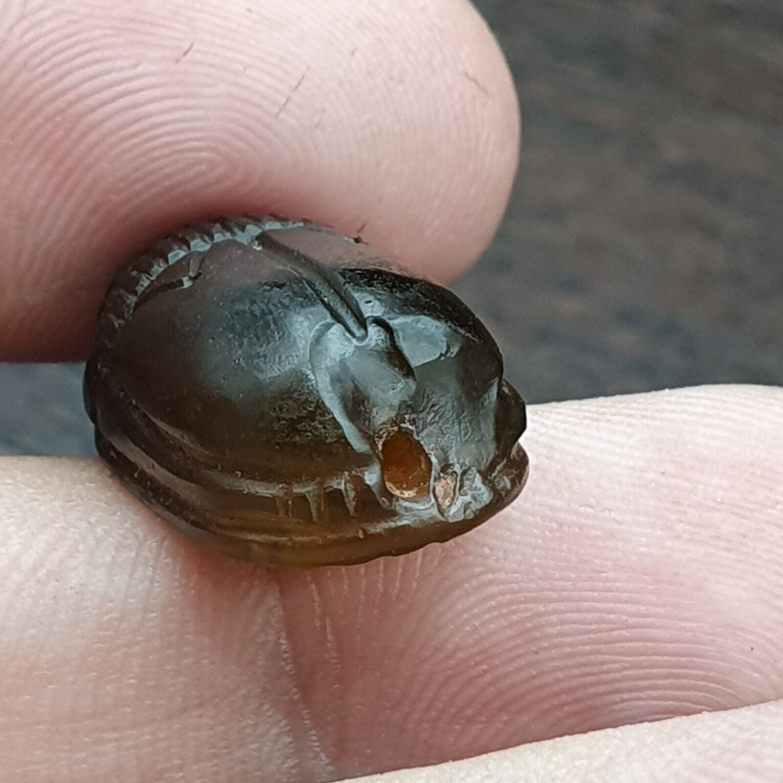 Red AGATE Scarab SEAL BEAD King Intaglio Stamp Seal Bead