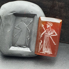 Red AGATE SEAL BEAD King Intaglio Stamp Cabochon For Ring Pandent