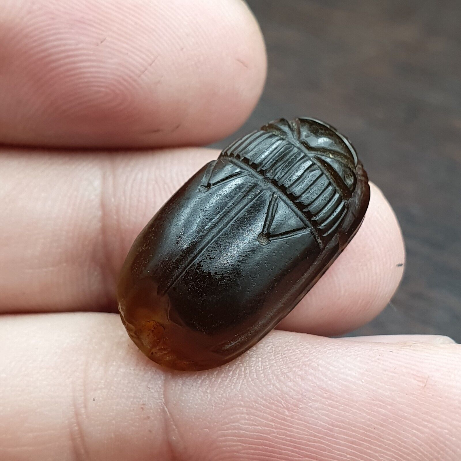 Red AGATE Scarab SEAL BEAD King Intaglio Stamp Seal Bead