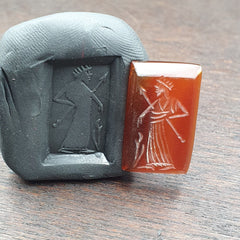 Red AGATE SEAL BEAD King Intaglio Stamp Cabochon For Ring Pandent