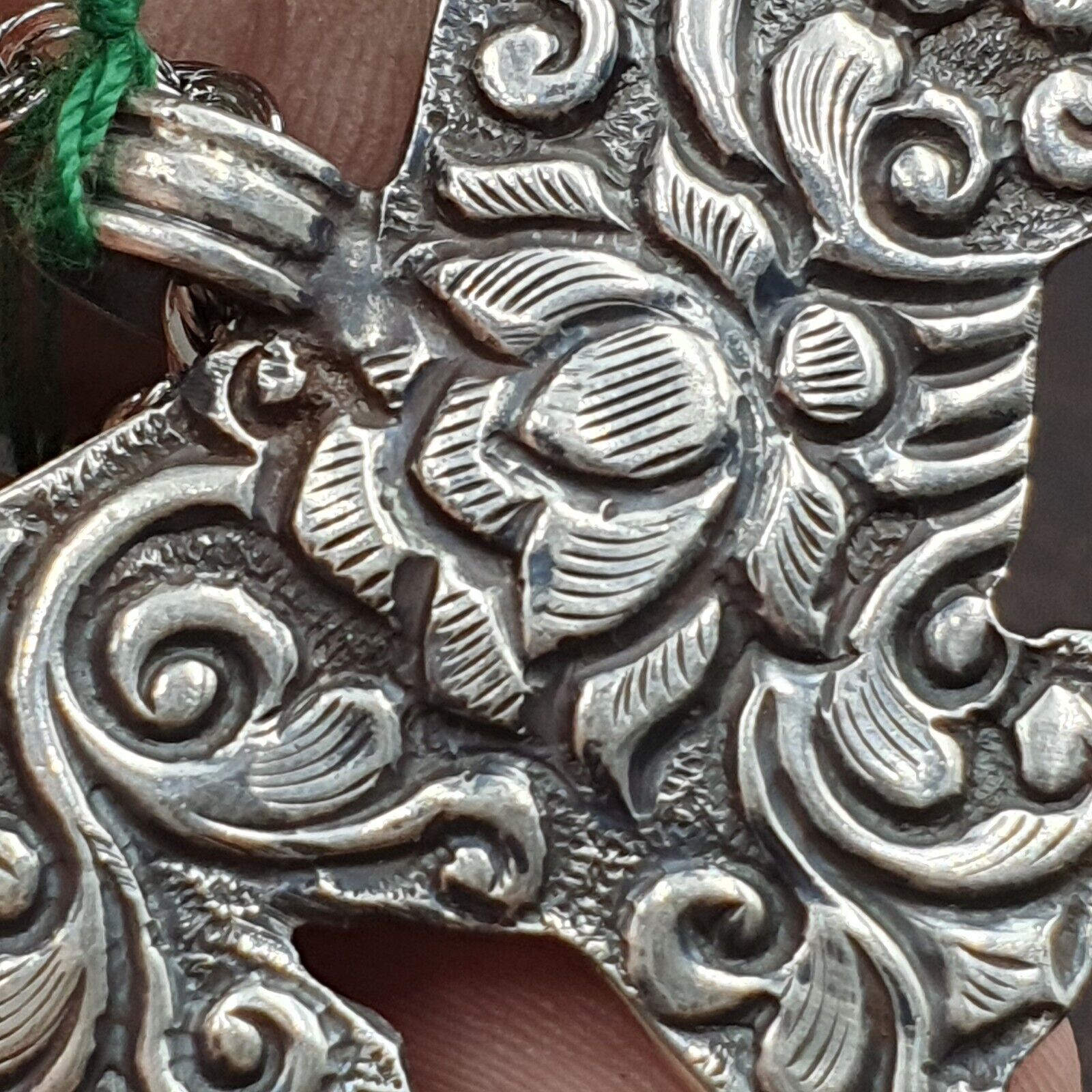BIG MEN'S VINTAGE Natural Turquois 925 SILVER Horse Shape Pendant Necklace