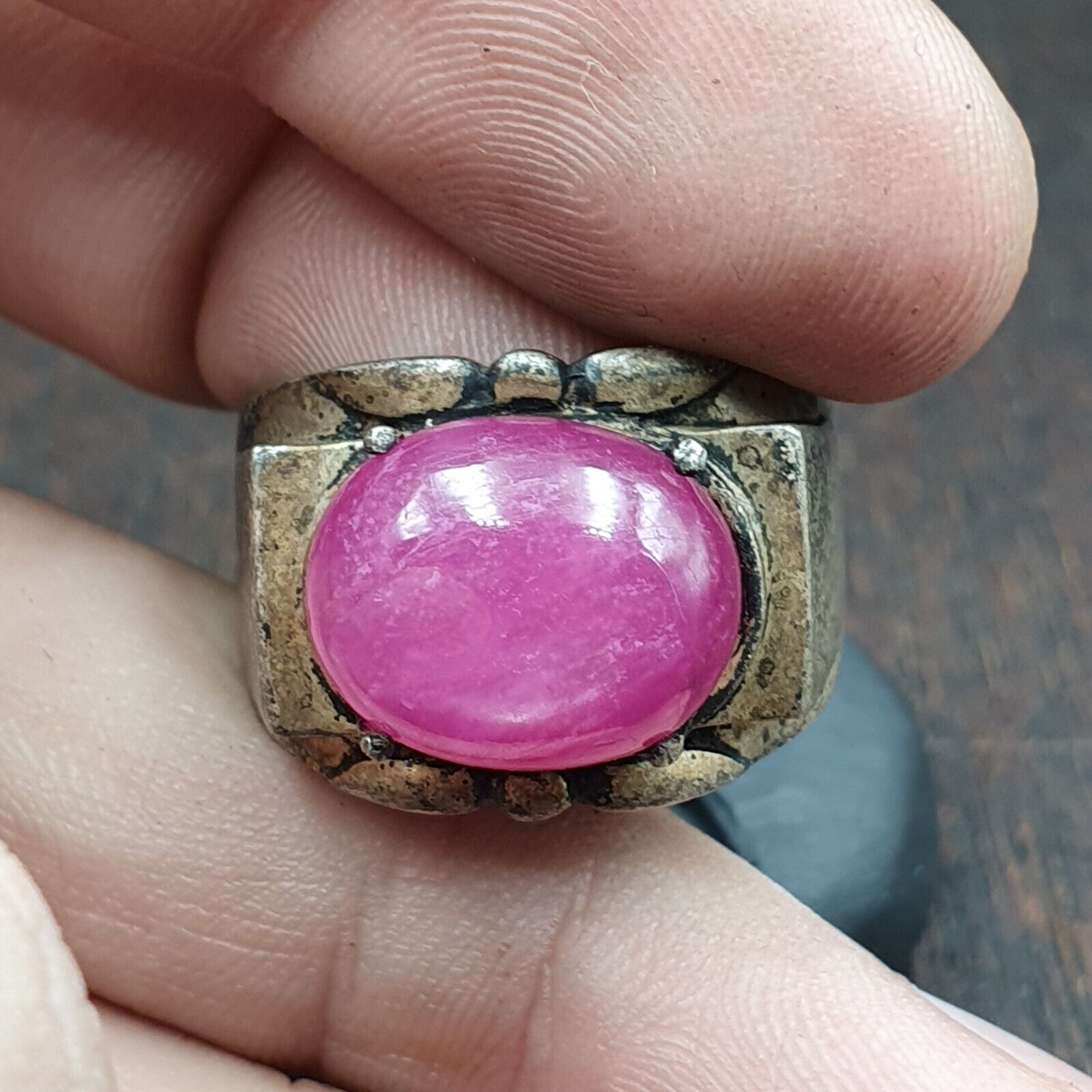 Antique Natural Afghanistan Ruby 925 Sterling Silver Ring