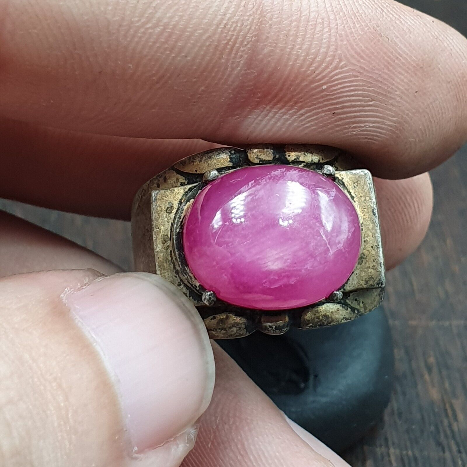 Antique Natural Afghanistan Ruby 925 Sterling Silver Ring