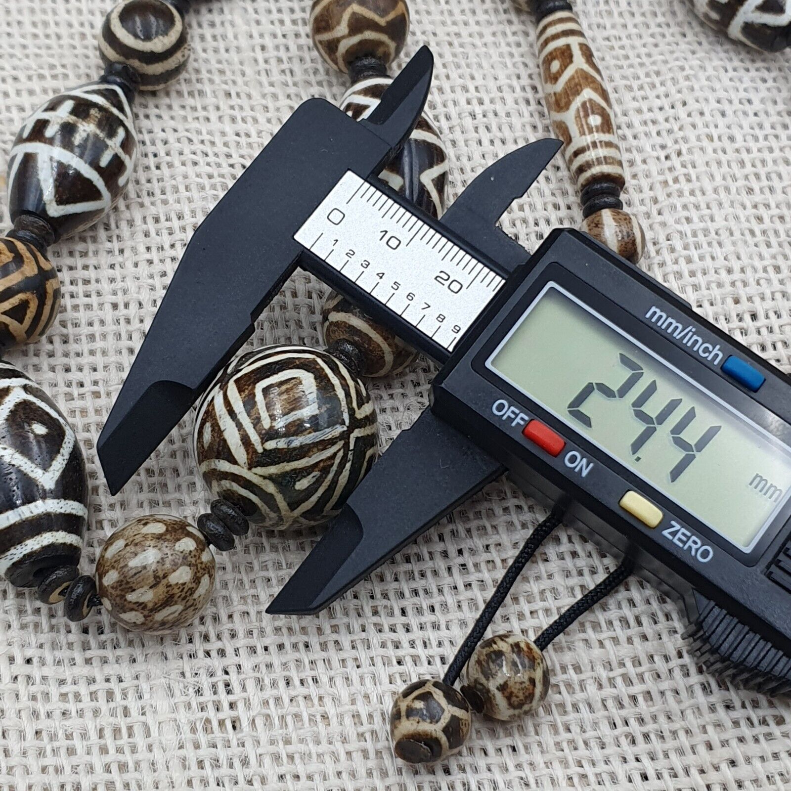 South Asian Burmese Old Pumtek Pyu beads Long necklace rare patterns #1