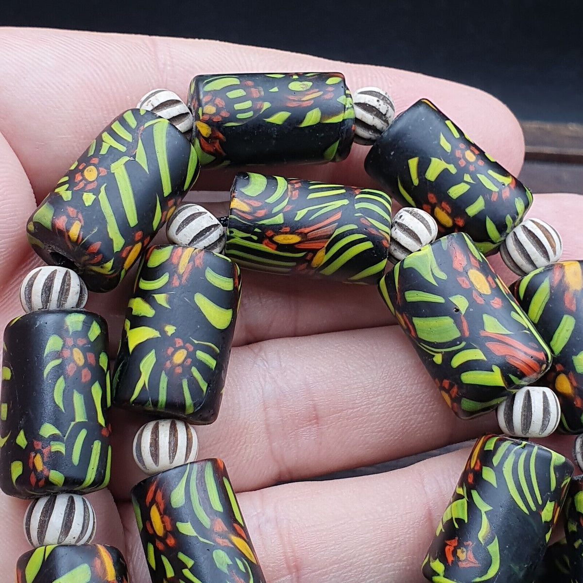 Vintage Trade Green Beads Beaded Necklace