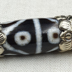 Rare 8 Eyes Tibetan Nepalese Agate bead dzi pendant Necklace TBN-8EY
