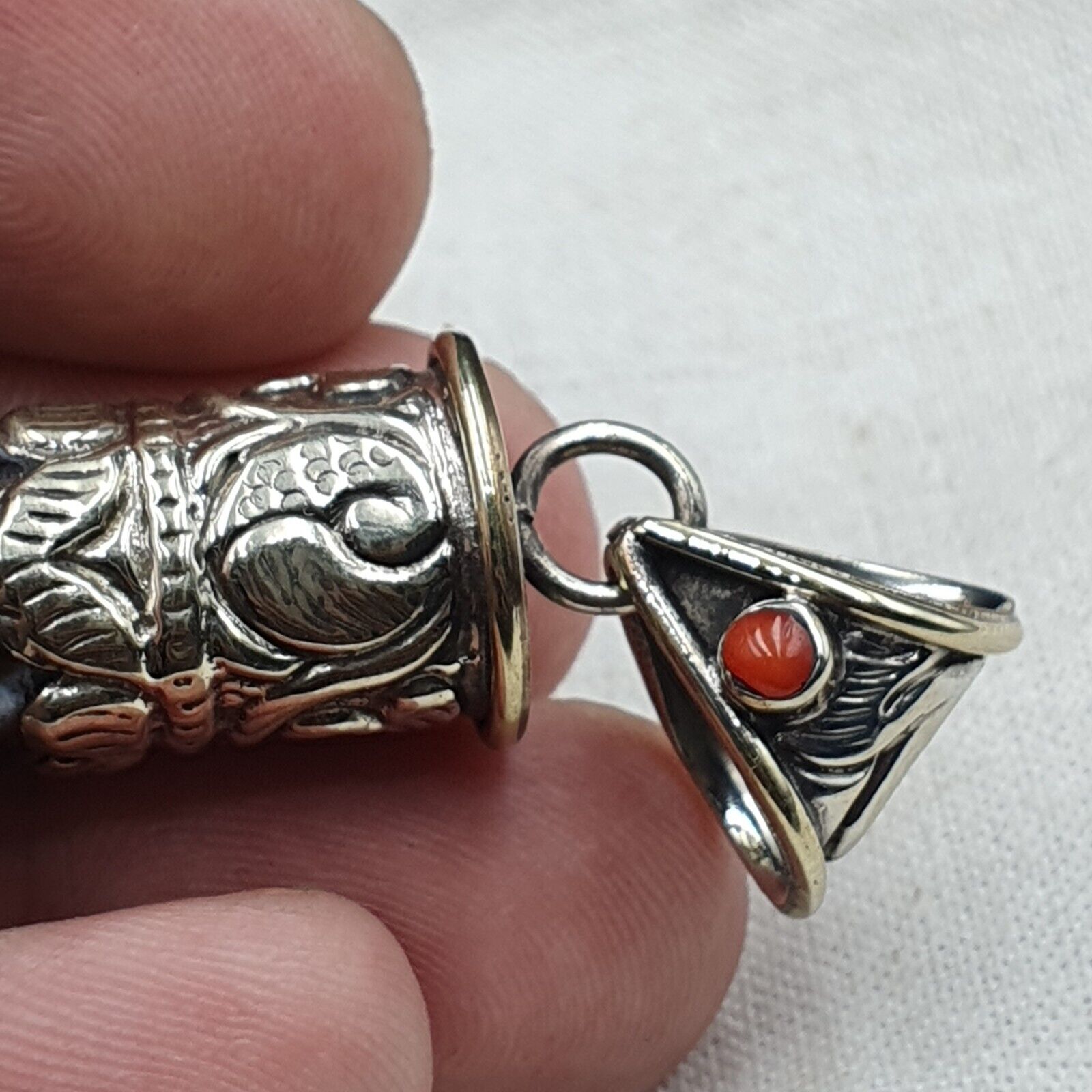 Rare 8 Eyes Tibetan Nepalese Agate bead dzi pendant Necklace TBN-8EY