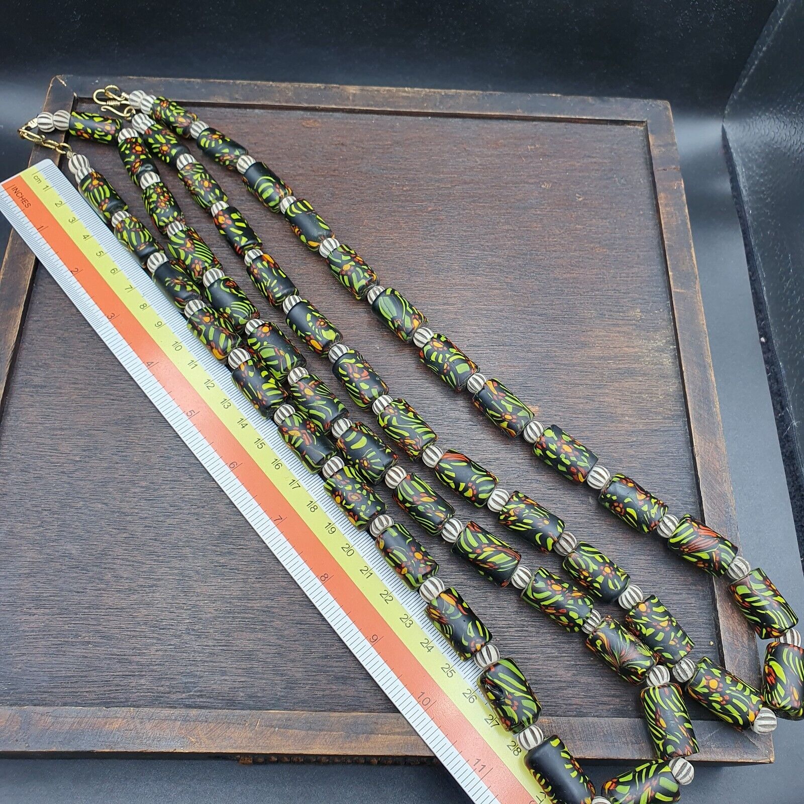 Vintage Trade Green Beads Beaded Necklace