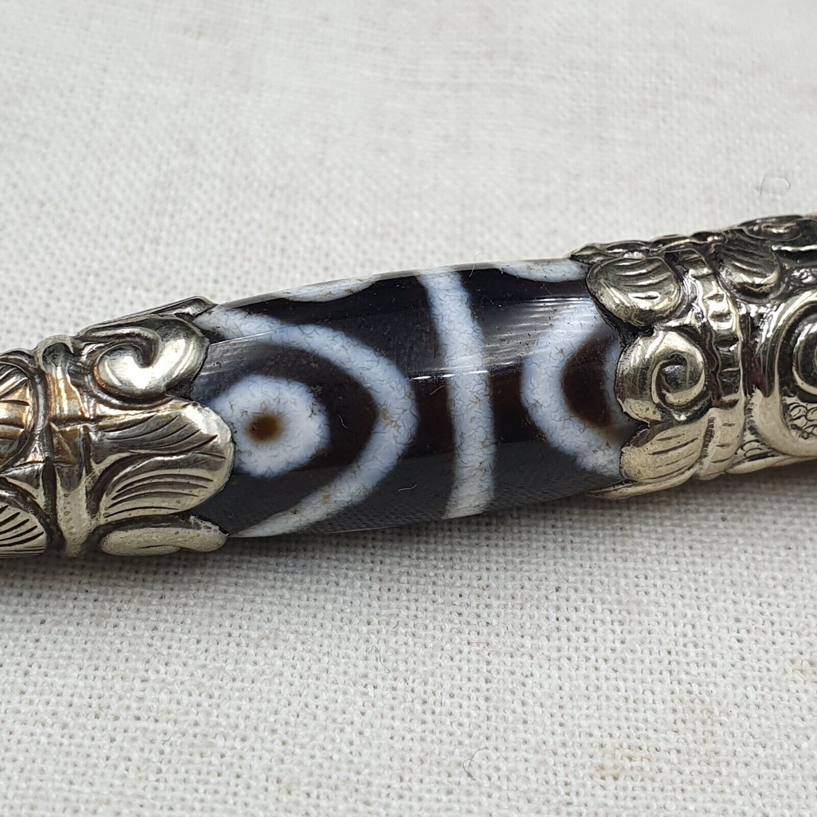 Rare 8 Eyes Tibetan Nepalese Agate bead dzi pendant Necklace TBN-8EY