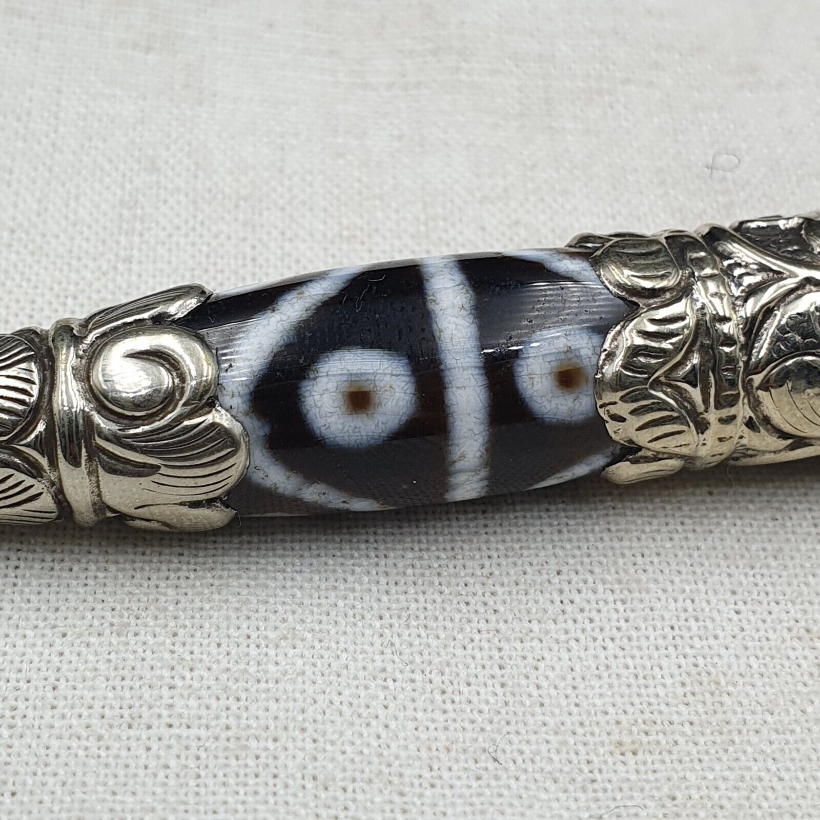 Rare 8 Eyes Tibetan Nepalese Agate bead dzi pendant Necklace TBN-8EY